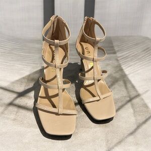 Unisa Beige Strappy Heels